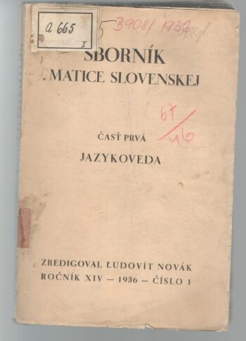 SBORNÍK MATICE SLOVENSKEJ 1/1936